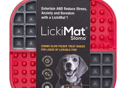 LickiMat Slomo Red Hard Licking Mat – Durable Slow-Feeding Enrichment Toy