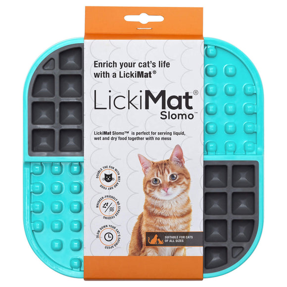 LickiMat Slomo Cat Licking Mat – Durable Hard Texture, Red, Promotes Slow Feeding
