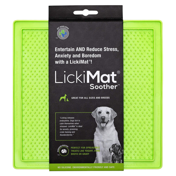 LickiMat Classic Soother Soft Licking Mat with Piping Pattern, Purple, Gentle Texture