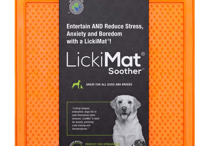 LickiMat Classic Soother Soft Licking Mat with Piping Pattern, Purple, Gentle Texture