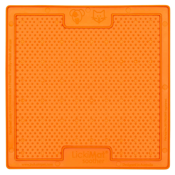 LickiMat Classic Soother Soft Licking Mat with Piping Pattern, Purple, Gentle Texture