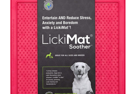 LickiMat Classic Soother Soft Licking Mat with Piping Pattern, Purple, Gentle Texture