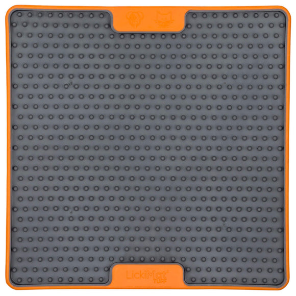LickiMat Tuff Soother Dog Licking Mat – Hard Red Silicone with Timple Pattern, Durable Design