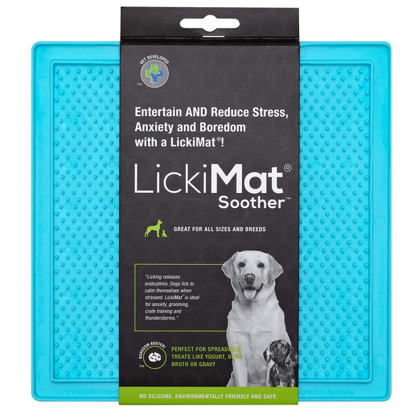 LickiMat Classic Soother Soft Licking Mat with Piping Pattern, Purple, Gentle Texture