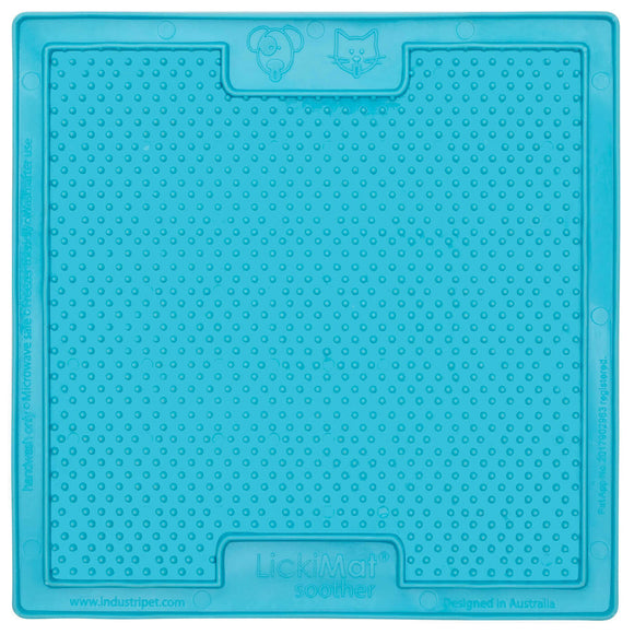 LickiMat Classic Soother Soft Licking Mat with Piping Pattern, Purple, Gentle Texture