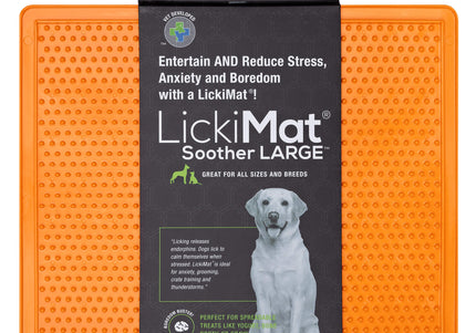 LickiMat Classic Soother XL – Soft Orange Licking Mat, Extra Large, Calming Enrichment Design