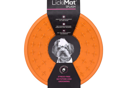 LickiMat Splash Licking Mat – Purple Silicone with Suction Cup, Calming and Entertaining