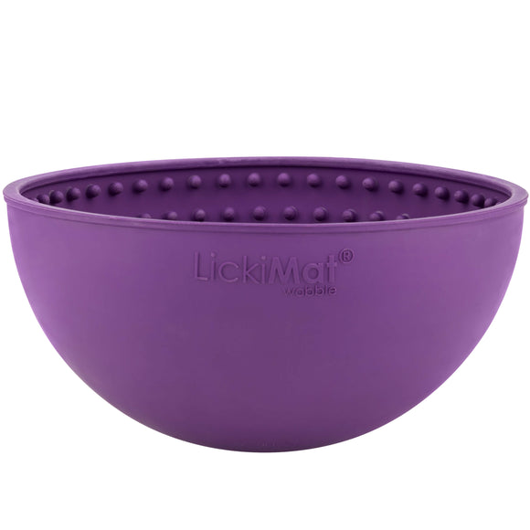 Lickimat Wobble Licking Bowl – Purple Textured Slow-Feed Design, Promotes Calm and Healthy Eating