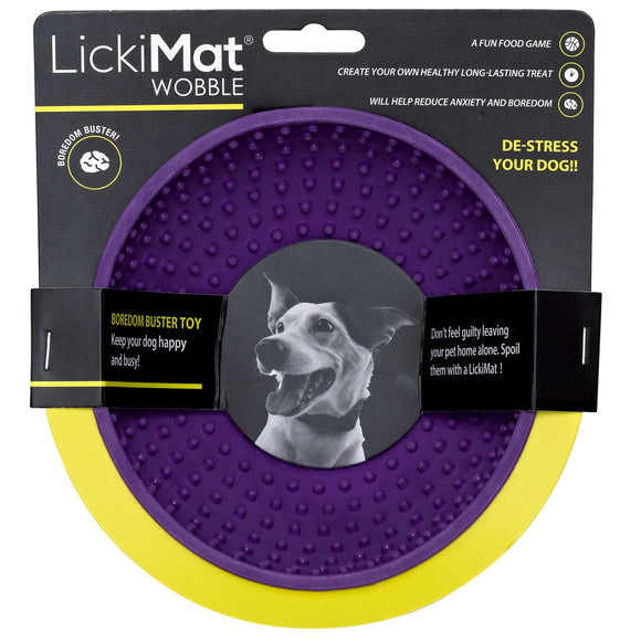 Lickimat Wobble Licking Bowl – Purple Textured Slow-Feed Design, Promotes Calm and Healthy Eating