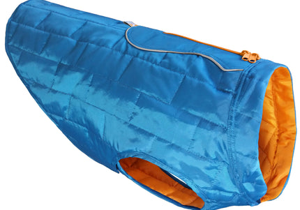 Kurgo Loft Reversible Waterproof Jacket – Blue and Orange, Lightweight, Large Size
