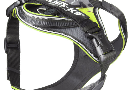 Julius K9 IDC Longwalk Harness Neon – Ergonomic Trekking Harness, Neon Green, XXS Size