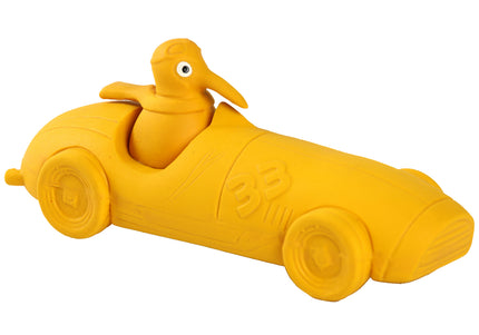 Kiwi Walker Racing Cigar Squeaky Dog Toy – Durable Yellow Car Design, Engaging Play