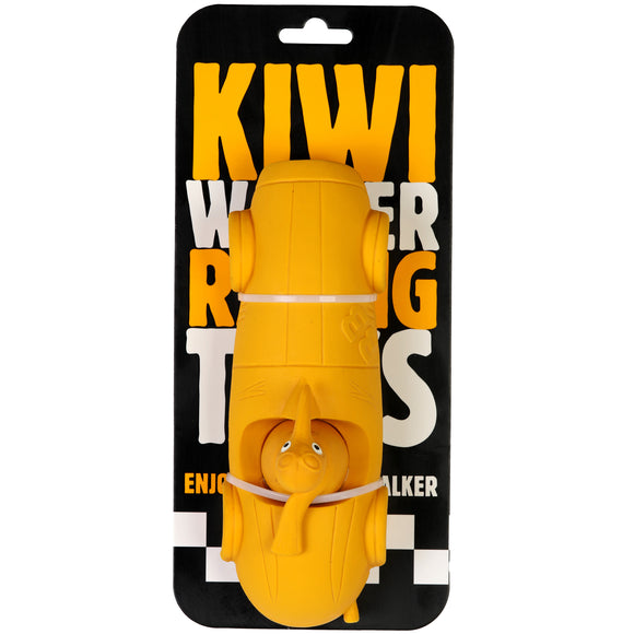 Kiwi Walker Racing Cigar Squeaky Dog Toy – Durable Yellow Car Design, Engaging Play