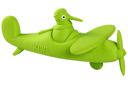 Kiwi Walker Racing Aero Squeaky Dog Toy – Durable Green Airplane Shape, Engaging Play
