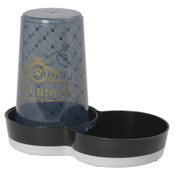 Record Feeding & Drinking Bowl with Dispenser – 1.5L Plastic Automatic Feeder, Easy-Clean Design