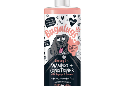 Bugalugs Luxury 2in1 Papaya & Coconut Shampoo – Cleansing and Conditioning Formula, 500ml