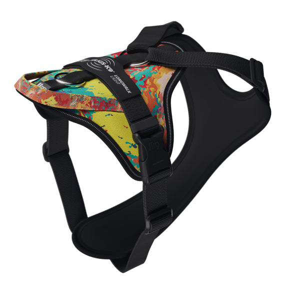 Julius-K9 IDC Longwalk Light Harness Crazy – Lightweight Trekking Harness with GPS Locator Pocket, Size L