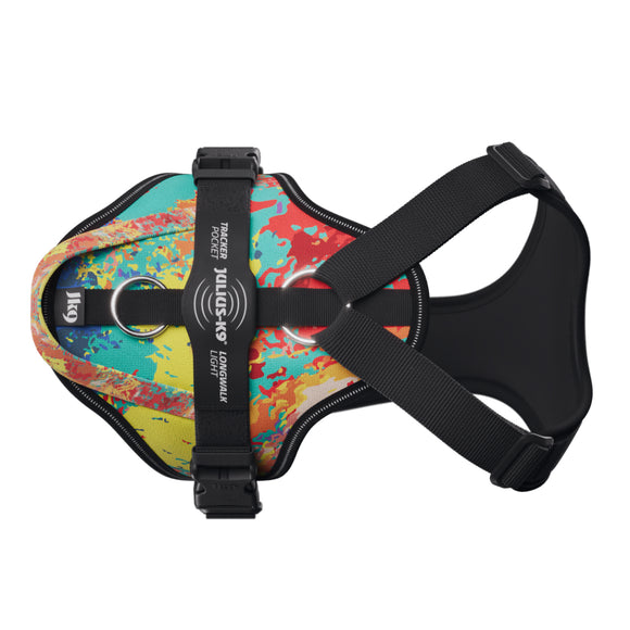 Julius-K9 IDC Longwalk Light Harness Crazy – Lightweight Trekking Harness with GPS Locator Pocket, Size L