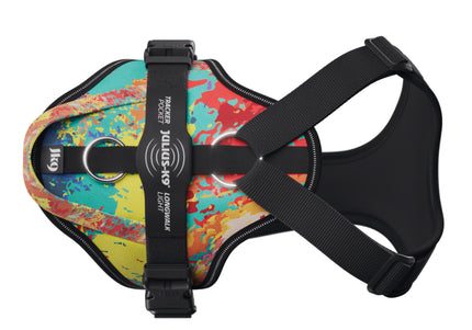 Julius-K9 IDC Longwalk Light Harness Crazy – Lightweight Trekking Harness with GPS Locator Pocket, Size L