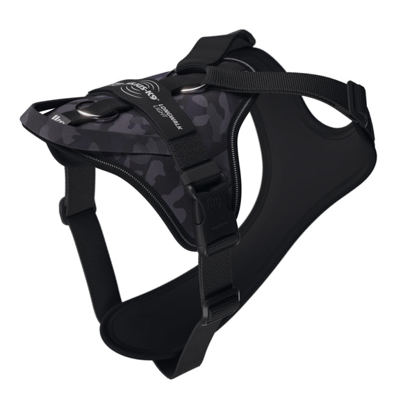 Julius-K9 IDC Longwalk Light Harness Night Camo – Lightweight Trekking Harness with GPS Pocket, Size M