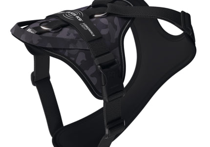 Julius-K9 IDC Longwalk Light Harness Night Camo – Lightweight Trekking Harness with GPS Pocket, Size M