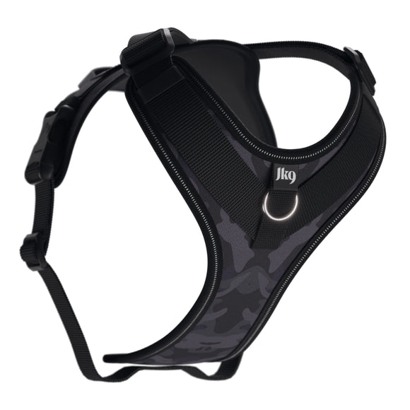 Julius-K9 IDC Longwalk Light Harness Night Camo – Lightweight Trekking Harness with GPS Pocket, Size M