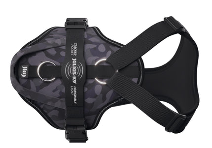 Julius-K9 IDC Longwalk Light Harness Night Camo – Lightweight Trekking Harness with GPS Pocket, Size M
