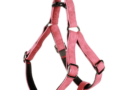 Flamingo Step&Go Deluxe Red Harness – Eco-Leather Step-In Design with Neoprene Lining, XS
