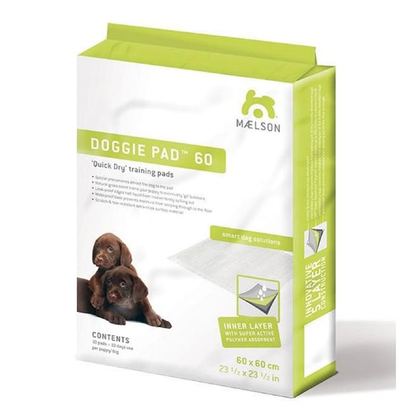 Maelson Doggie Pad 60 Quick-Drying Absorbent Pads, 60x60cm, 10 Pack – Hygienic Training Solution