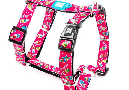 Max&Molly Magical H-Harness – Colorful Adjustable Design, Medium Size, Comfortable Fit