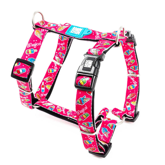 Max&Molly Magical H-Harness – Colorful Adjustable Design, Medium Size, Comfortable Fit