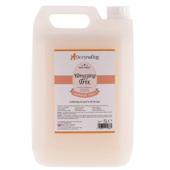 DezynaDog Magic Formula Amazing Trix Grooming Spray – 3-in-1 Conditioner, Shine Enhancer, Detangler, Antistatic, 5L