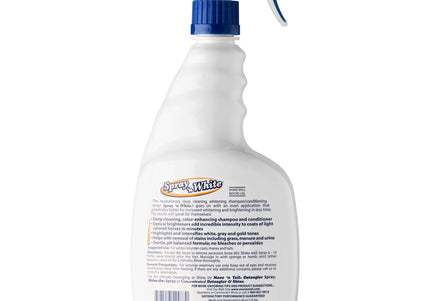 Mane'n Tail Spray'n White Shampoo – Conditioning Spray Formula for White, Gray, and Gold Horse Coats, 946ml