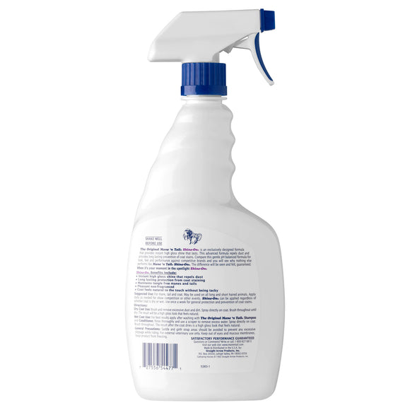 Mane'n Tail Shine On Coat Spray – 946ml, Protective Shine Formula, Dirt-Repellent Finish