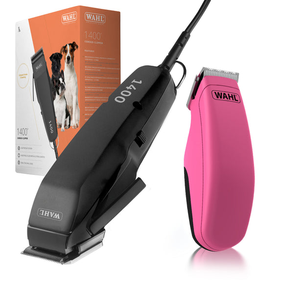Wahl 1400 Hair Clipper and Pico Pink Trimmer – Precision Cutting and Detailing Duo Set