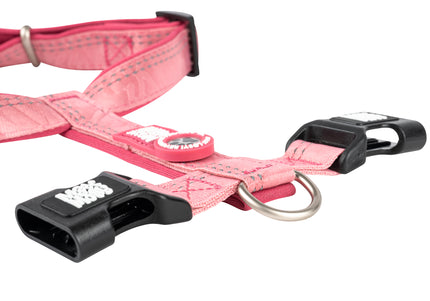 Max&Molly Matrix 2.0 Comfort Harness – Soft Adjustable Pastel Pink with QR ID, Large