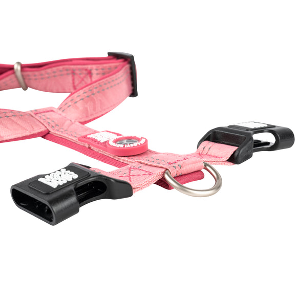 Max&Molly Matrix 2.0 Comfort Harness – Soft Adjustable Pastel Pink with QR ID, Large