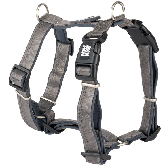 Max&Molly Matrix 2.0 Comfort Harness – Soft Adjustable Gray Dog Harness with QR ID, Small