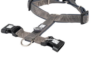 Max&Molly Matrix 2.0 Comfort Harness – Soft Adjustable Gray Dog Harness with QR ID, Small