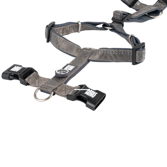Max&Molly Matrix 2.0 Comfort Harness – Soft Adjustable Gray Dog Harness with QR ID, Small
