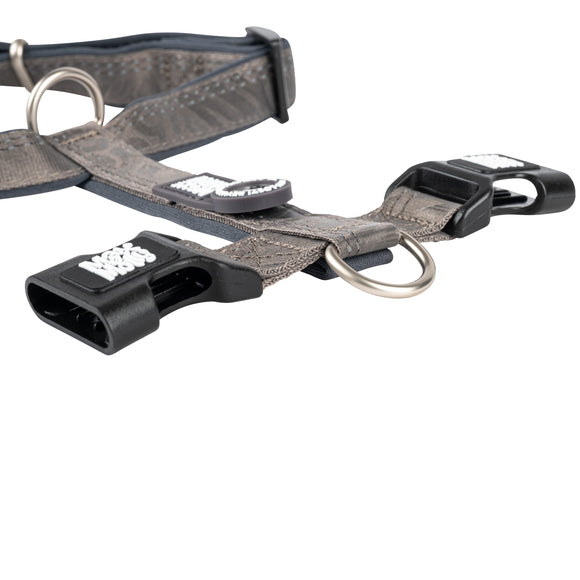 Max&Molly Matrix 2.0 Comfort Harness – Soft Adjustable Gray Dog Harness with QR ID, Small