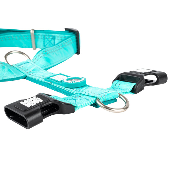 Max&Molly Matrix 2.0 Comfort Harness XS – Soft Adjustable Design with QR ID, Turquoise