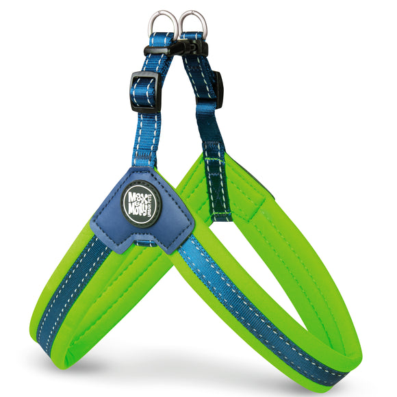 Max&Molly Q-Fit Step-In Harness Lime Green – Lightweight Adjustable Design, Size Large