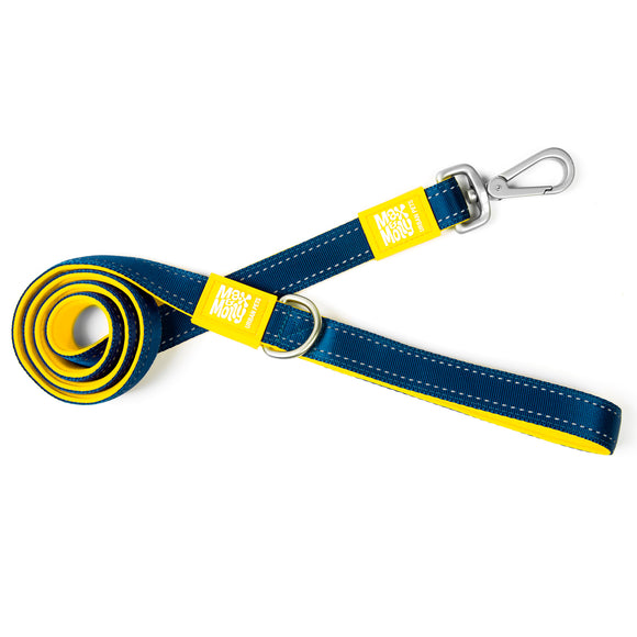Max&Molly Matrix Yellow Short Leash – Classic Reflective Dog Lead, 120cm, Large Size