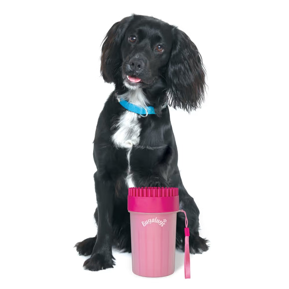 Bugalugs Paw Cleaner Medium – Black Silicone Cup with Soft Bristles, Quick Cleaning Solution