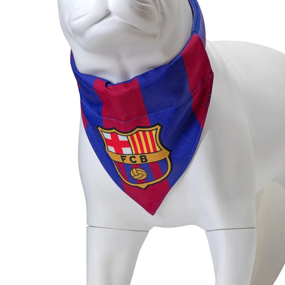 Max&Molly FC Barcelona Double-Sided Bandana – Large, Official Football Club Motif, Reversible Design