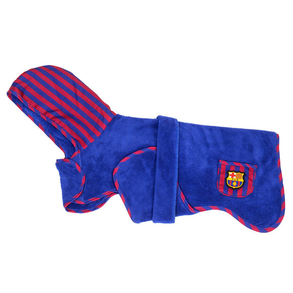 Max&Molly FC Barcelona Dog Bathrobe – Soft Absorbent Towel Robe with Club Motif, Large Size