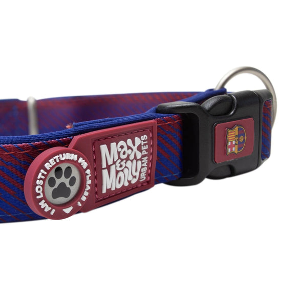 Max&Molly FC Barcelona Smart ID Collar – QR Identifier, Club Colors, Medium Size