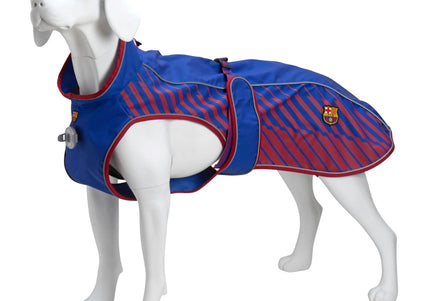 Max&Molly FC Barcelona Dog Raincoat – Waterproof Jacket with Football Club Motif, Size M