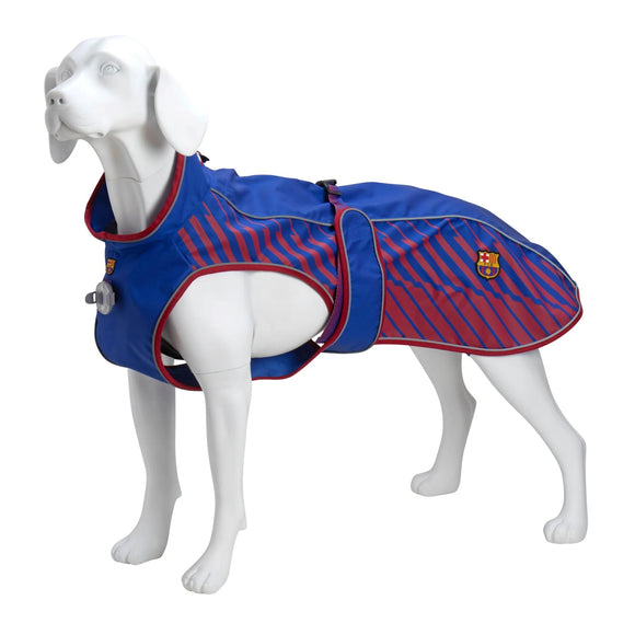 Max&Molly FC Barcelona Dog Raincoat – Waterproof Jacket with Football Club Motif, Size M